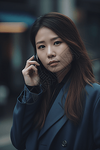 身穿商务服装的女人在打电话图片