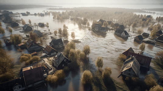 被洪水淹没的城市图片