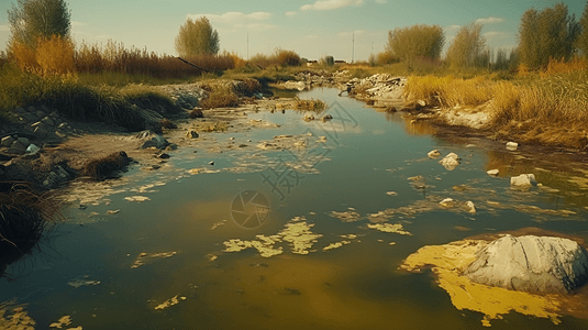 重金属和化学物质污染湿地图片