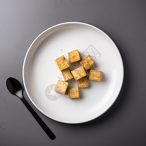 盘子里的豆腐图片
