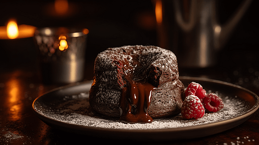熔岩蛋糕熔岩巧克力蛋糕高清图片