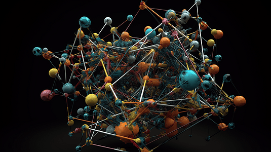 3D分子结构的分解图背景图片