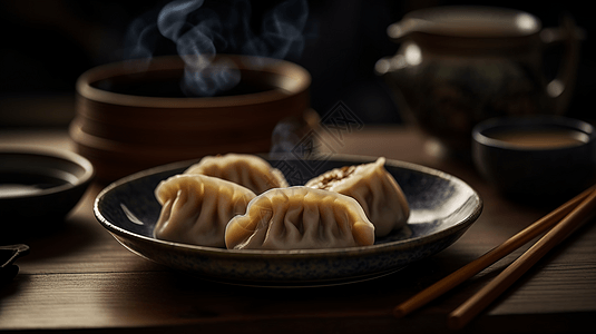 美食中餐饺子特色镜头图片