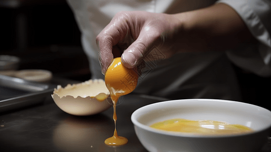 用糕点刷将蛋洗涂在糕点表面图片