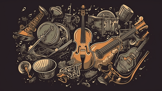 交响乐队的乐器图片