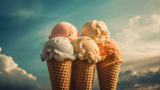 美味冰淇淋甜筒图片