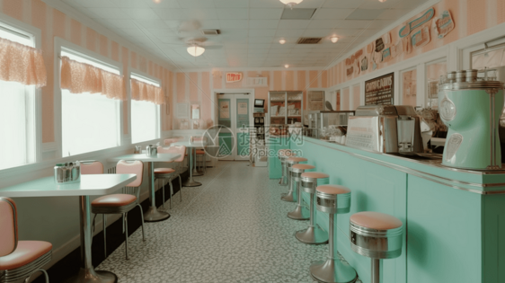 复古风格的冰淇淋店图片