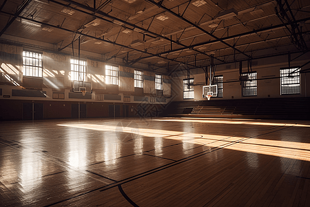 无人的篮球馆图片