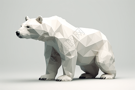 低多边形北极熊背景图片