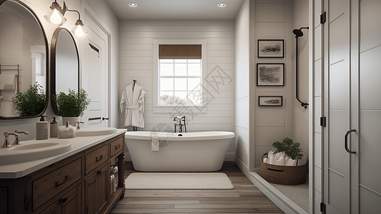 现代酒店淋浴室效果图背景图片