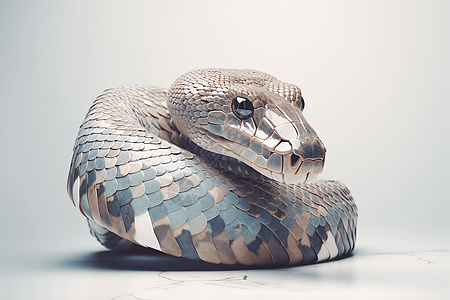 几何菱形3D立体动物蛇背景图片