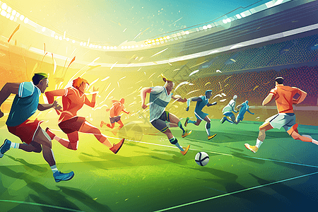 足球比赛插画图片