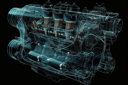 汽车发动机机械 抽象高清图片