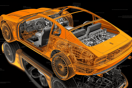 汽车电气系统透视场景图片