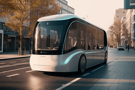 3D未来科技无人驾驶公交场景高清图片