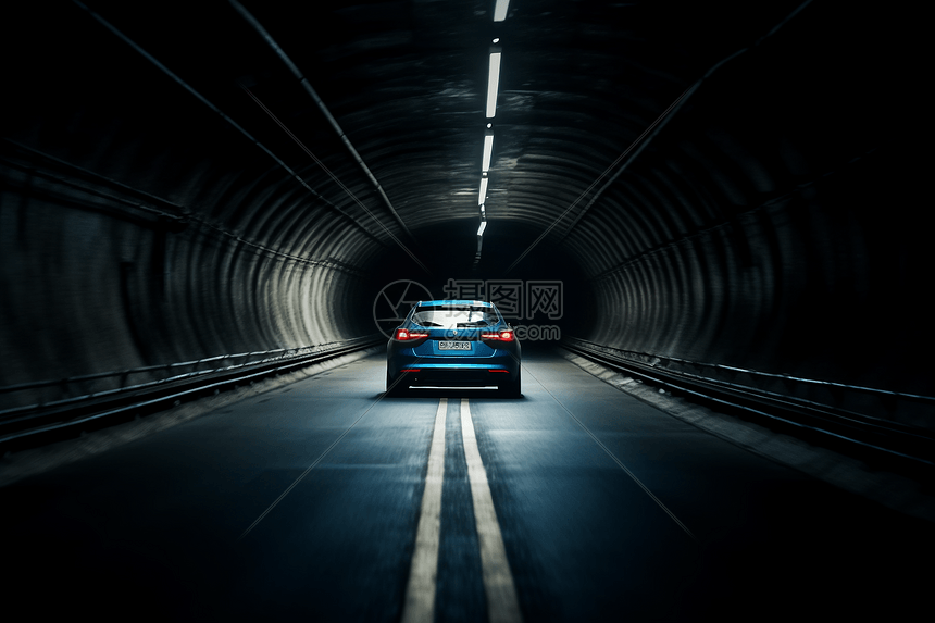 自动驾驶汽车隧道场景图片