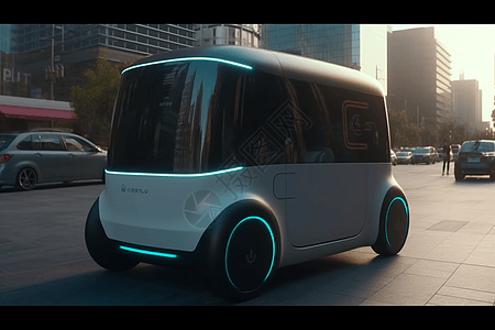 未来科技无人驾驶送货车渲染图图片