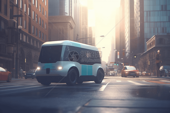 3D未来科技无人驾驶送货车图片