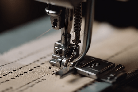 缝纫机针缝合织物图片