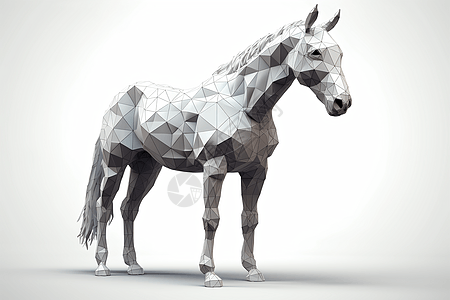 一匹几何图形的马背景图片