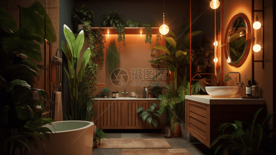 热带雨林风格的浴室图片