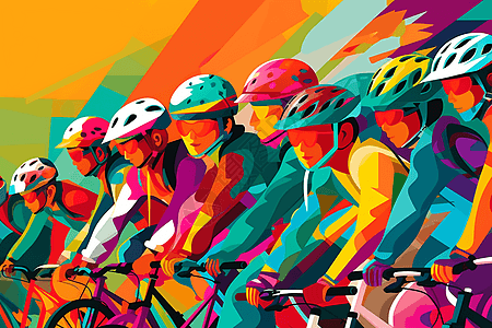 自行车比赛插画背景图片