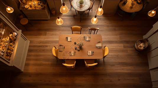 木地板传统装饰餐厅图片
