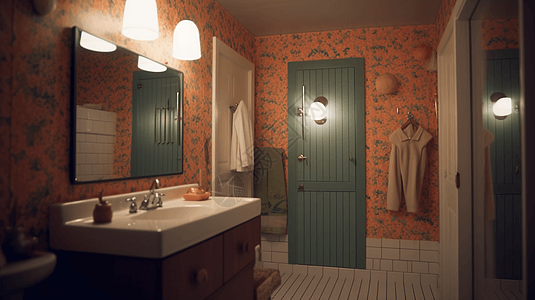复古旅馆中世纪浴室图片