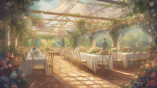 花园婚宴背景图片
