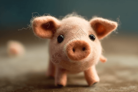 羊毛毡猪玩具图片