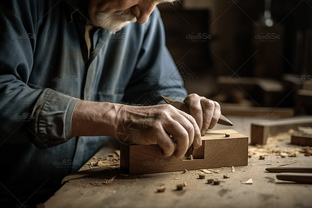 木工用锤子和凿子图片