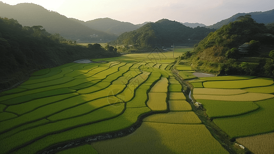 阶梯麦田图片