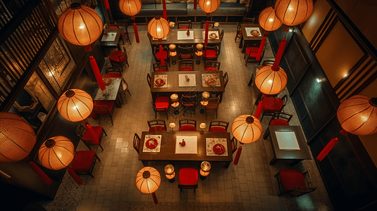 欢快氛围下的中餐厅效果图图片