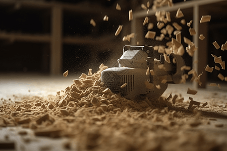 木屑飞溅特写图片素材
