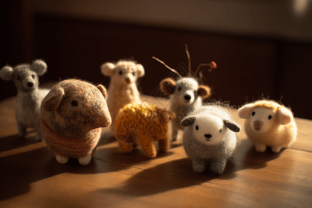可爱的羊毛毡动物图片