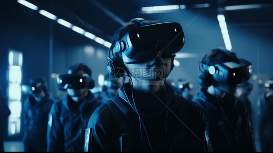 玩家戴着VR耳机图片