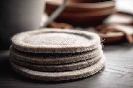毛毡羊毛杯垫图背景图片