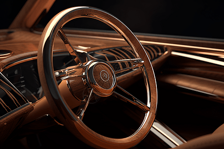复古车3D复古方向盘细节设计图设计图片