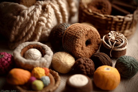 针毡羊毛食品和甜点图片