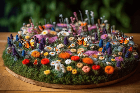小型花园蜜蜂蝴蝶图片