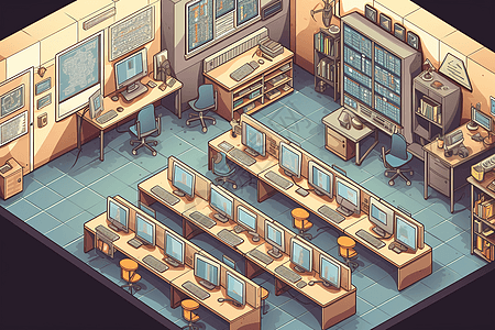 卡通办公桌背景图片