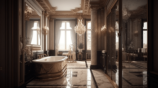 优雅奢华的浴室空间图片