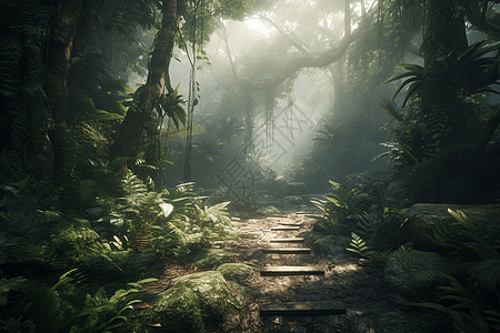 亚马逊丛林热带雨林背景图片