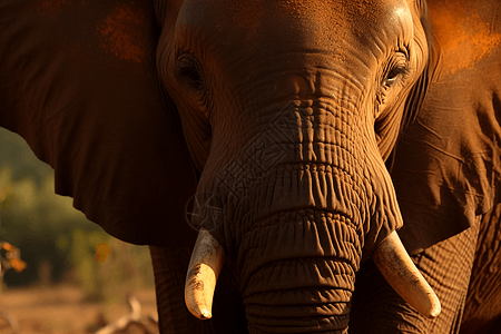 黄昏的大象背景图片