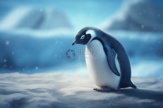 冰天雪地小企鹅图片