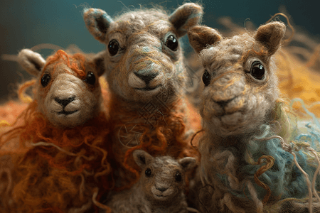 毛线针织羊驼玩偶图片