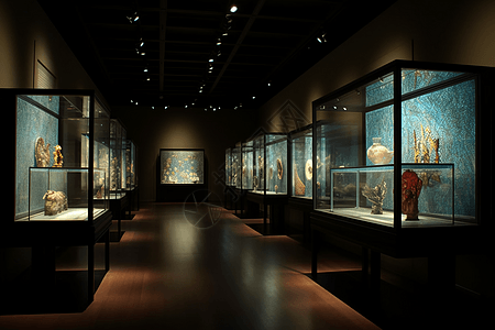 博物馆玻璃展厅高清图片