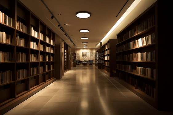 安静的图书馆走廊图片