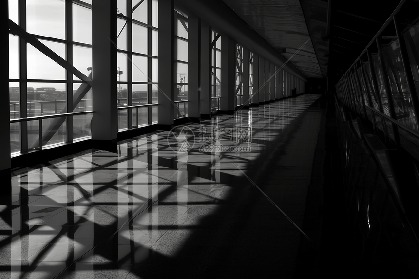 机场昏暗的玻璃窗图片