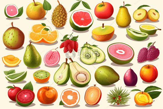 热带水果插图图片